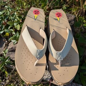 NWT Women's Volatile Platform Beige Flip Flops Sandals Size 10